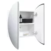 Fehér fürdőszobai szekrény kerek tükörrel/LED-del 40x40x17,5 cm