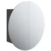 Fekete fürdőszobaszekrény kerek tükörrel/LED-del 40x40x17,5 cm