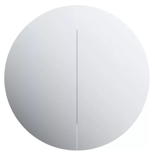 Fekete fürdőszobaszekrény kerek tükörrel/LED-del 40x40x17,5 cm