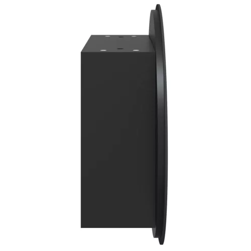 Fekete fürdőszobaszekrény kerek tükörrel/LED-del 40x40x17,5 cm