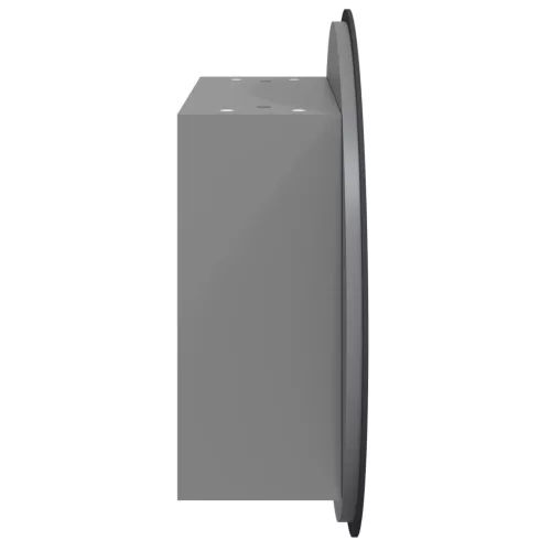 Szürke fürdőszoba-szekrény kerek tükörrel/LED-del 40x40x17,5 cm