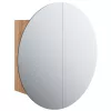 Tölgy fürdőszobai szekrény kerek tükörrel/LED-del 40x40x17,5 cm