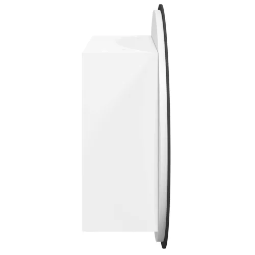 Fehér fürdőszobai szekrény kerek tükörrel/LED-del 47x47x17,5 cm