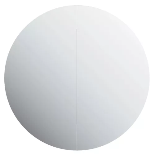 Tölgy fürdőszobai szekrény kerek tükörrel/LED-del 47x47x17,5 cm