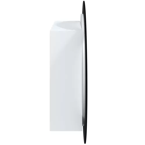 Fehér fürdőszobai szekrény kerek tükörrel/LED-del 54x54x17,5 cm