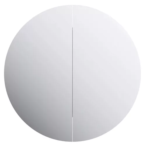 Fekete fürdőszobaszekrény kerek tükörrel/LED-del 54x54x17,5 cm