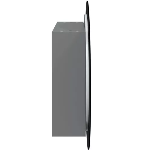 Szürke fürdőszobaszekrény kerek tükörrel/LED-del 54x54x17,5 cm