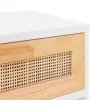 2 db fehér természetes rattan éjjeliszekrény