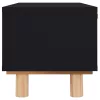 Fekete szerelt fa és tömör fenyőfa dohányzóasztal 80x40x30 cm