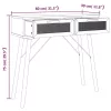 Fekete tömör fenyő és természetes rattan tálaló 80x30x75 cm