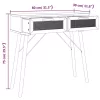 Barna tömör fenyő és természetes rattan kisasztal 80x30x75 cm