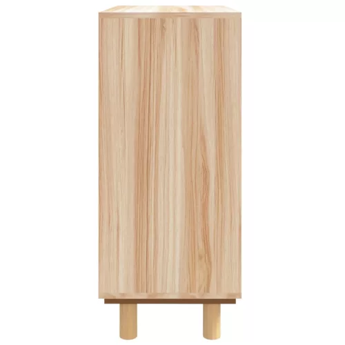 Barna tömör fenyő/természetes rattan tálalószekrény 60x30x70cm
