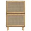 Barna szerelt fa és természetes rattan cipőszekrény 52x25x80 cm
