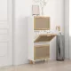 Fehér szerelt fa és természetes rattan cipőszekrény 52x25x115cm