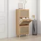 Barna szerelt fa és természetes rattan cipőszekrény 52x25x80 cm