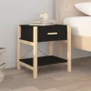 2 db fekete szerelt fa ágy melletti asztal 42 x 38 x 45 cm