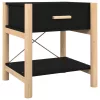 2 db fekete szerelt fa ágy melletti asztal 42 x 38 x 45 cm