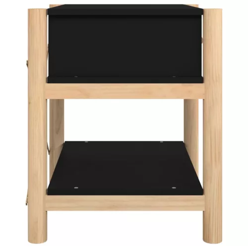 2 db fekete szerelt fa ágy melletti asztal 42 x 38 x 45 cm