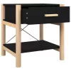 2 db fekete szerelt fa ágy melletti asztal 42 x 38 x 45 cm