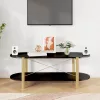 Fekete szerelt fa dohányzóasztal 110x48x40 cm