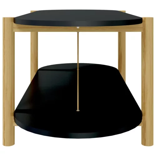 Fekete szerelt fa dohányzóasztal 110x48x40 cm