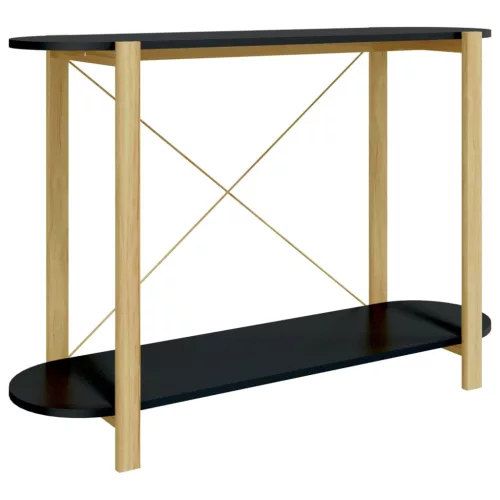 Fekete szerelt fa tálalóasztal 110 x 38 x 75 cm