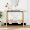 Fekete szerelt fa tálalóasztal 110 x 38 x 75 cm