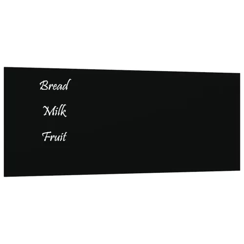 Fekete falra szerelhető edzett üveg mágnestábla 50 x 20 cm