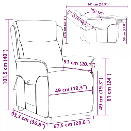 Masszázsszék párnával Tópszínű 67.5 x 93.5 x 101.5 cm szövet