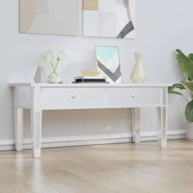   Tükrös szerelt fa és üveg dohányzóasztal 106 x 45 x 45 cm