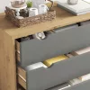 OTTA barna-szürke tömör fenyőfa éjjeliszekrény 76,5x39,5x90 cm
