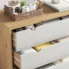 OTTA barna-fehér tömör fenyőfa fiókos szekrény 76,5x39,5x90 cm