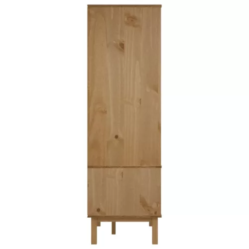OTTA barna és fehér tömör fenyőfa gardrób 76,5 x 53 x 172 cm