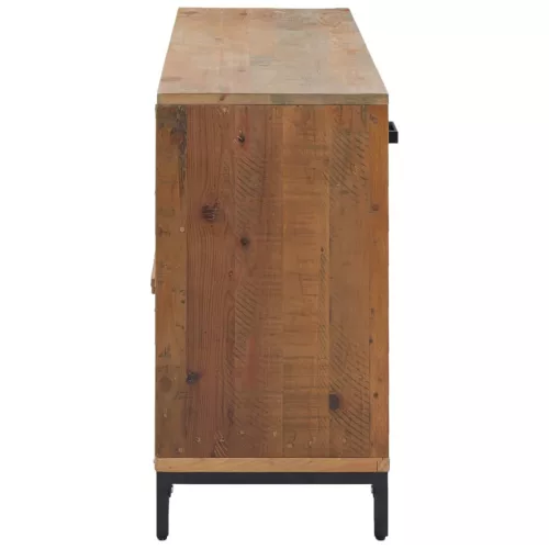 Barna tömör újrahasznosított fenyőfa tálalószekrény 110x35x70cm