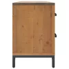 Barna tömör újrahasznosított fenyőfa tárolópad 110 x 35 x 45 cm