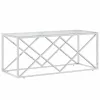 Üveg és rozsdamentes acél dohányzóasztal 110x45x45 cm