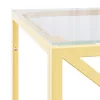 Üveg és rozsdamentes acél dohányzóasztal 110x45x45 cm
