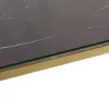 Aranyszínű rozsdamentes acél és edzett üveg dohányzóasztal
