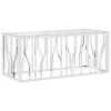 Üveg és rozsdamentes acél dohányzóasztal 110x45x45 cm