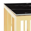 Aranyszínű üveg és rozsdamentes acél dohányzóasztal 110x45x45cm