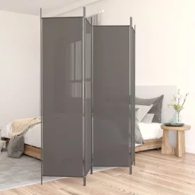   4 paneles antracitszürke szövet térelválasztó 200x200 cm