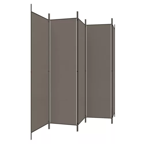 5 paneles antracitszürke szövet térelválasztó 250x200 cm