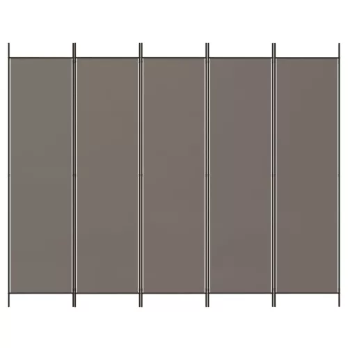 5 paneles antracitszürke szövet térelválasztó 250x200 cm