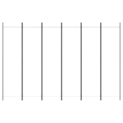 6 paneles fehér szövet térelválasztó 300x200 cm