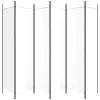 6 paneles fehér szövet térelválasztó 300x200 cm