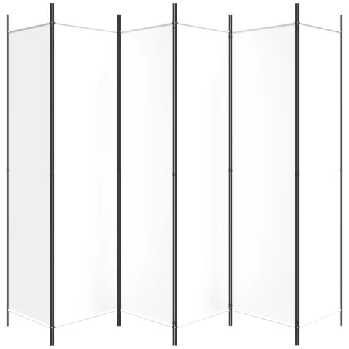 6 paneles fehér szövet térelválasztó 300x200 cm