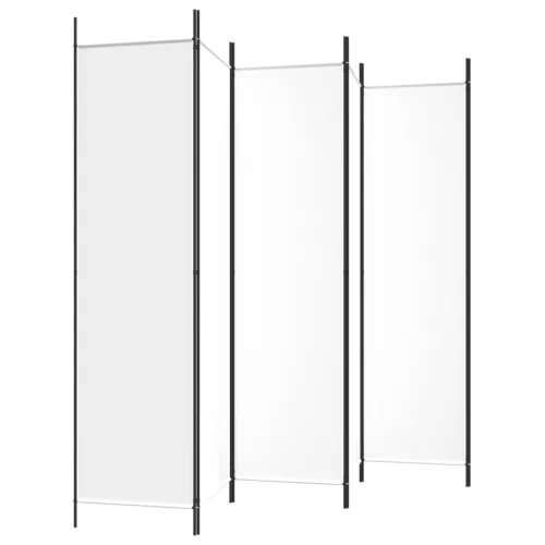 6 paneles fehér szövet térelválasztó 300x200 cm
