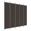 5 paneles barna szövet paraván 250 x 220 cm