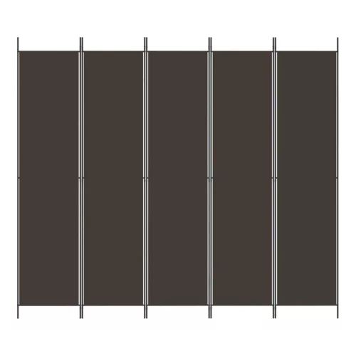 5 paneles barna szövet paraván 250 x 220 cm