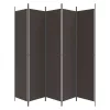 5 paneles barna szövet paraván 250 x 220 cm